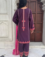 Premium 3-Piece Embroidered Cotton Suit