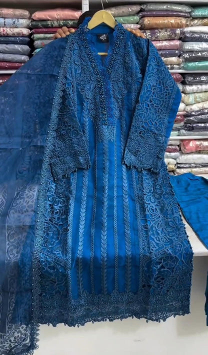 Women Embroidered 3 Piece Suit