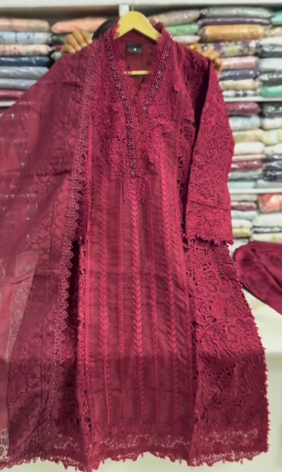 Women Embroidered 3 Piece Suit