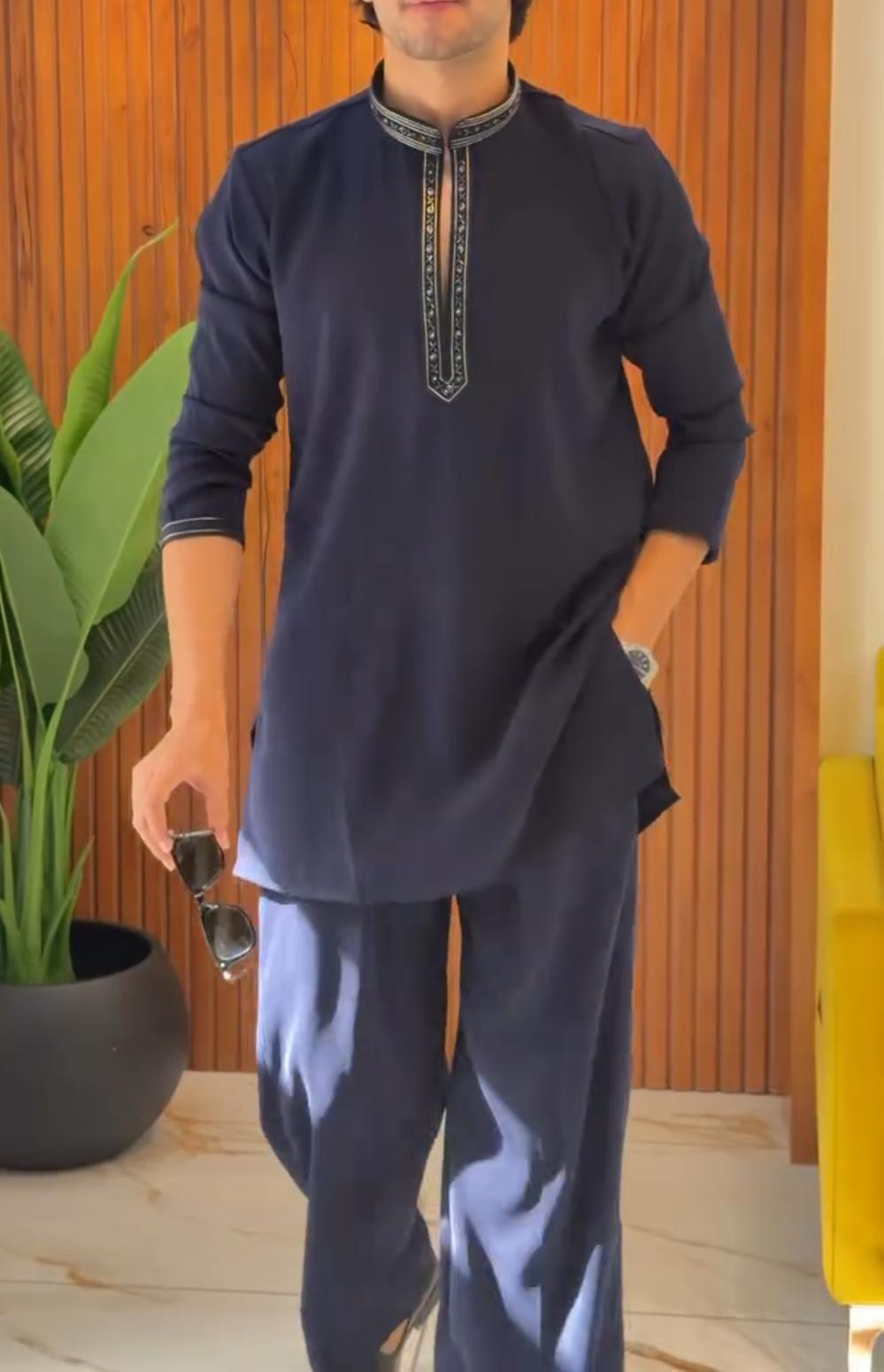Men's Embroidered Kurta Shalwar Set Pack of 3