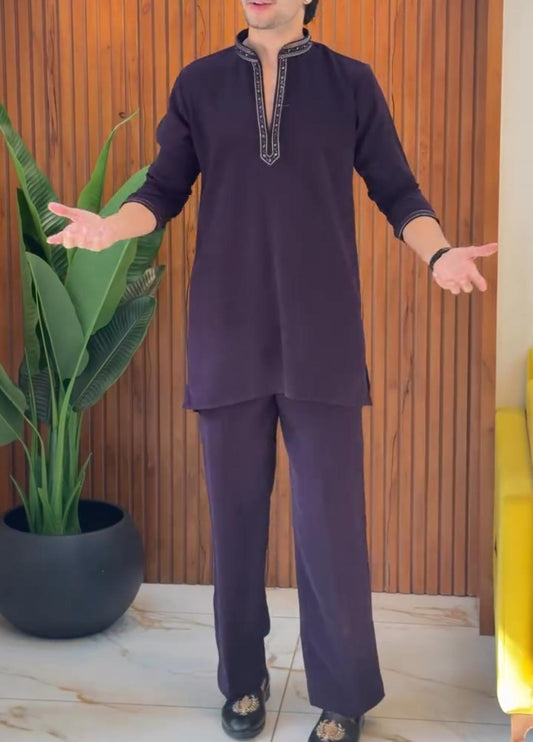 Men's Embroidered Kurta Shalwar Set Pack of 3